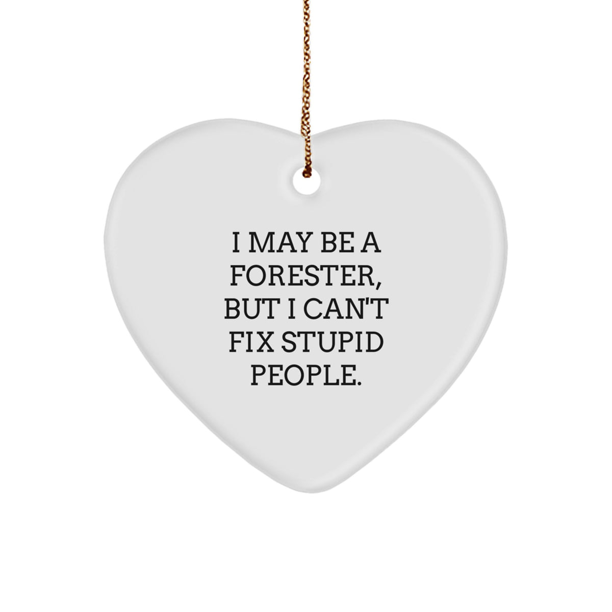 Forester Gifts from Friends, Family, and Coworkers - Heart Ornament with Funny Quote - Image 1