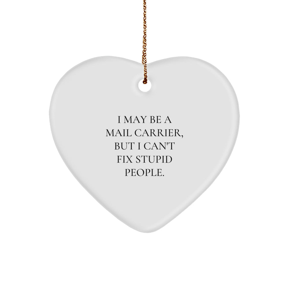 Funny Gifts from Friends for Mail Carrier, Heart Ornament, Christmas Unique Presents - Image 1