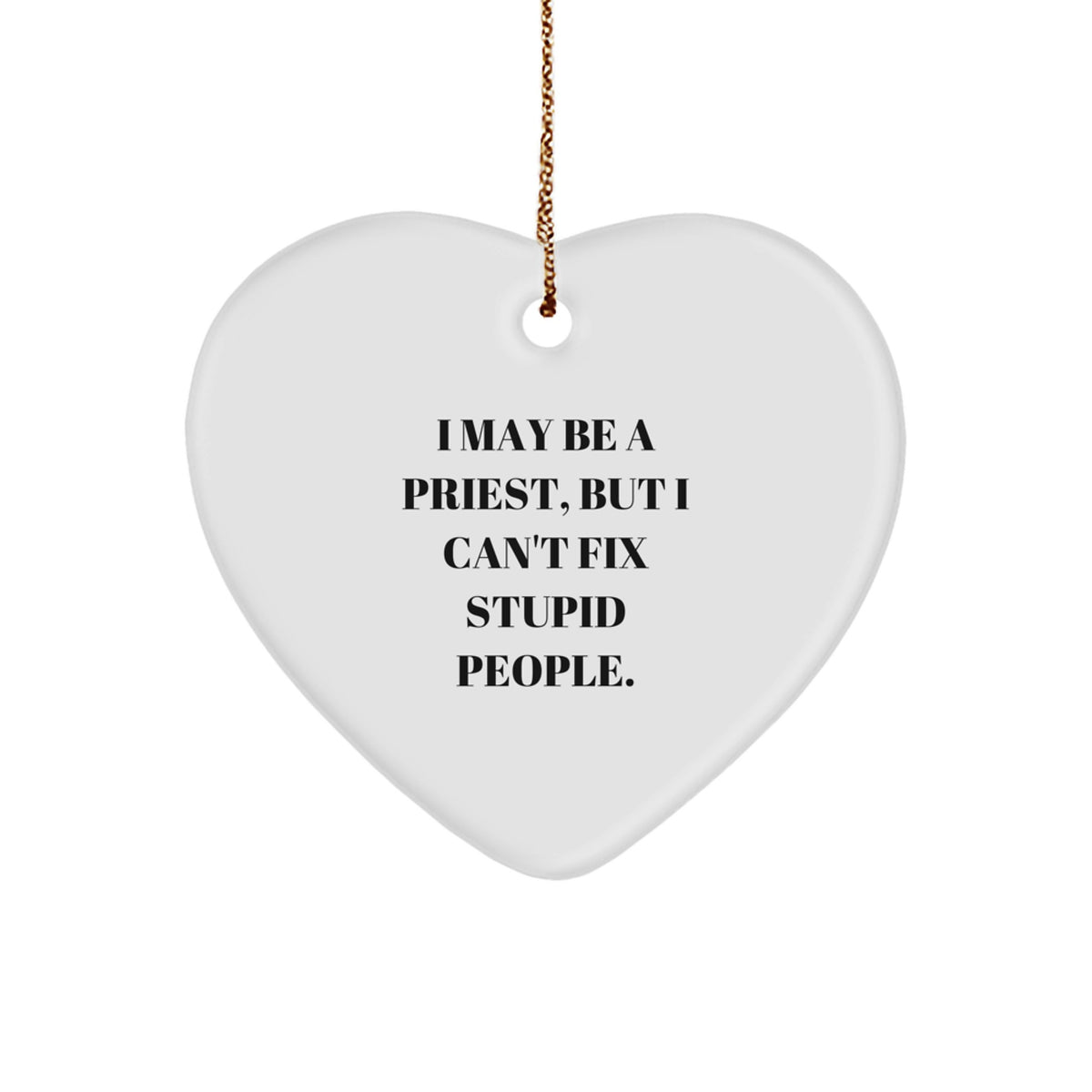 Funny Priest Heart Ornament Gifts for Priest Men - I May Be A Priest But I Cant Fix Stupid People - Gifts from Men to Priest Friends, Family, and Coworkers - Christmas Unique Gifts - Image 1