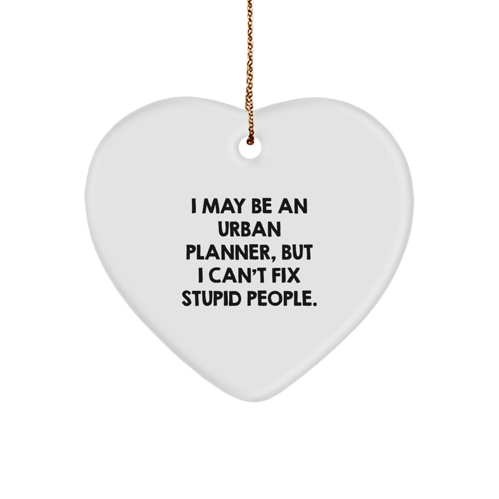 Funny Urban Planner Gifts from Men to Friends for Christmas - I May Be An Urban Planner But I Cant Fix Stupid People Heart Ornament Gifts for Urban Planner - Image 1