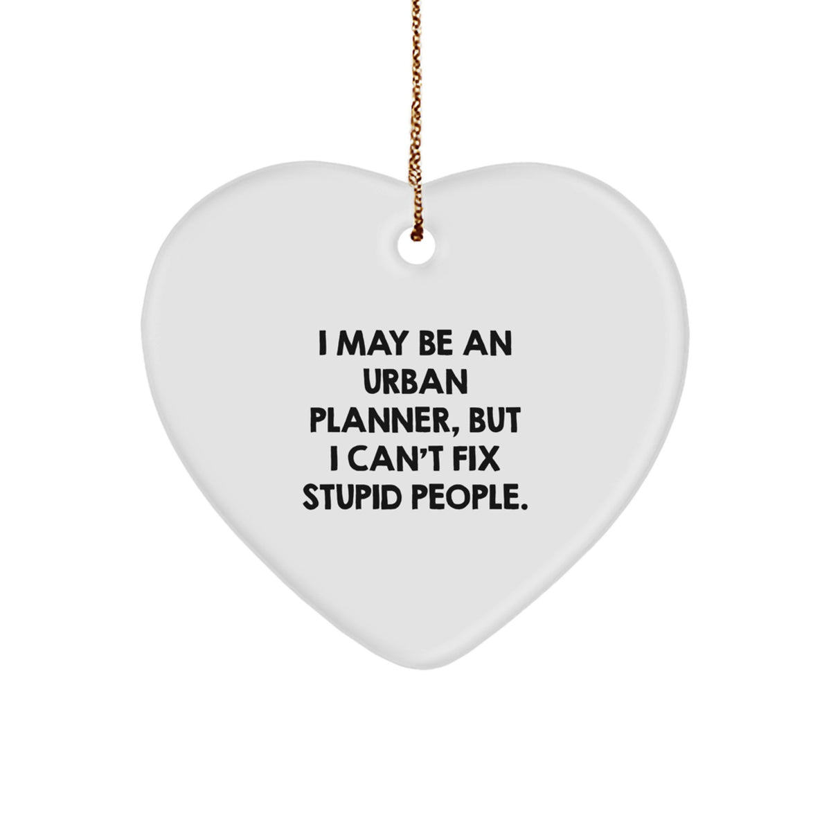 Funny Urban Planner Gifts from Men to Friends for Christmas - I May Be An Urban Planner But I Cant Fix Stupid People Heart Ornament Gifts for Urban Planner - Image 1
