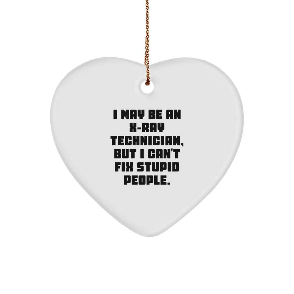 Funny X-Ray Technician Gifts, Heart Ornament, Christmas Unique Gifts from Men, X-Ray Technician Heart Ornament for X-Ray Technician, Christmas Heart Ornament - Image 1