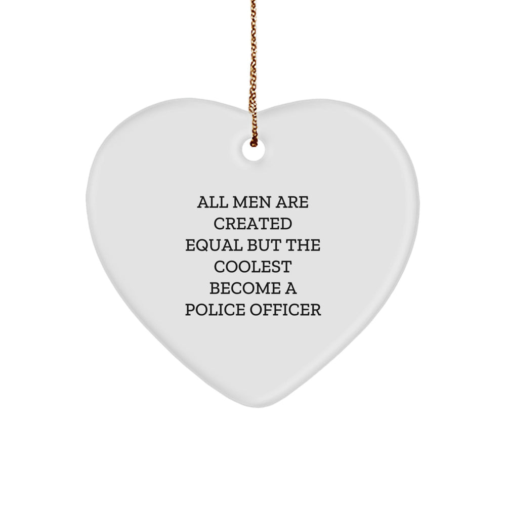 Funny Police Officer Heart Ornament Gifts from Men to Police Officer Friends for Christmas - Image 1