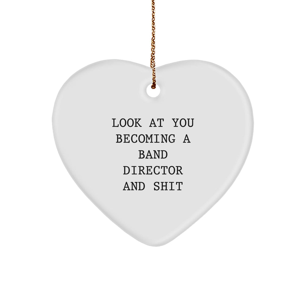 Funny Gifts from Men to Band Directors, Heart Ornament, Merry Christmas Unique Gifts for Him - Image 1