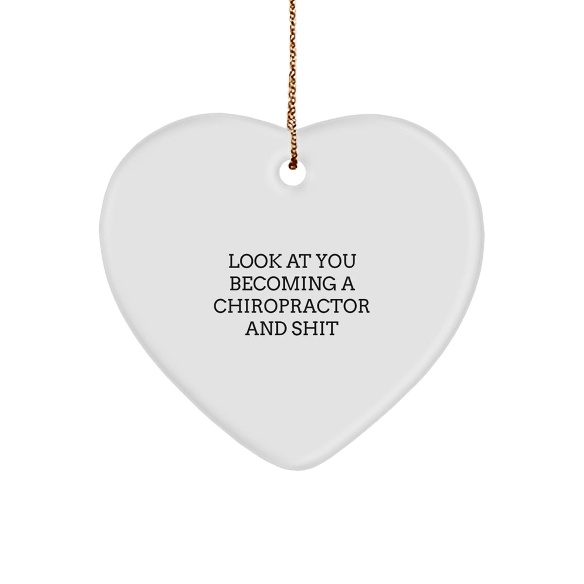 Funny Chiropractor Gifts from Friends, Coworkers, Family - Look At You Becoming A Chiropractor And Shit Heart Ornament, Christmas Unique Present - Image 1