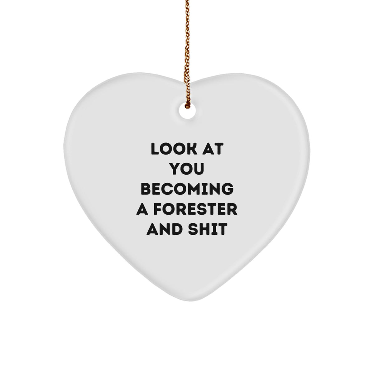 Funny Forester Gifts Heart Ornament Quote Christmas Unique Gifts from Men to Forester Friends - Image 1