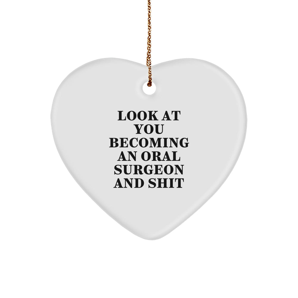 Funny Oral Surgeon Heart Ornament Gifts for Him from Friends, Unique Christmas Unique Gifts Ideas for Men Family Coworkers - Image 1
