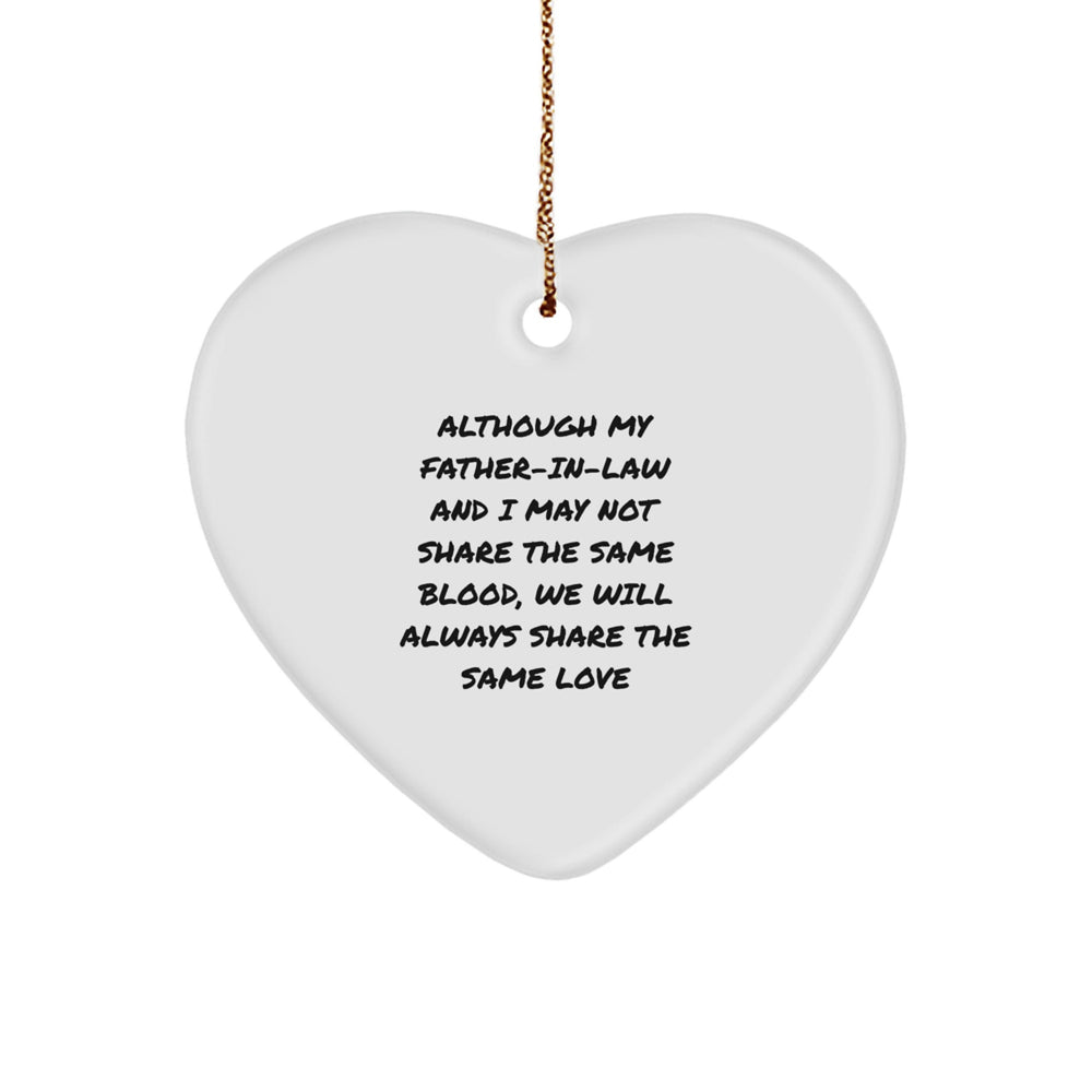 Funny Father-in-law Heart Ornament, Gifts from Family to Father-in-law, Heart Shaped Decoration, Christmas Unique Gifts for Father-in-law - Image 1