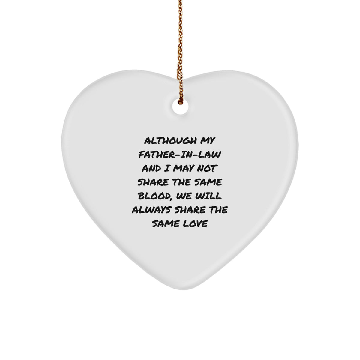 Funny Father-in-law Heart Ornament, Gifts from Family to Father-in-law, Heart Shaped Decoration, Christmas Unique Gifts for Father-in-law - Image 1