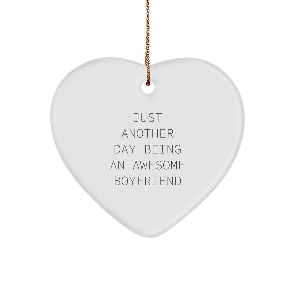 Funny Sweetheart Gifts from Men, Heart Ornament for Sweetheart, Christmas Unique Gifts with 'Just Another Day Being An Awesome Sweetheart' Quote - Image 1