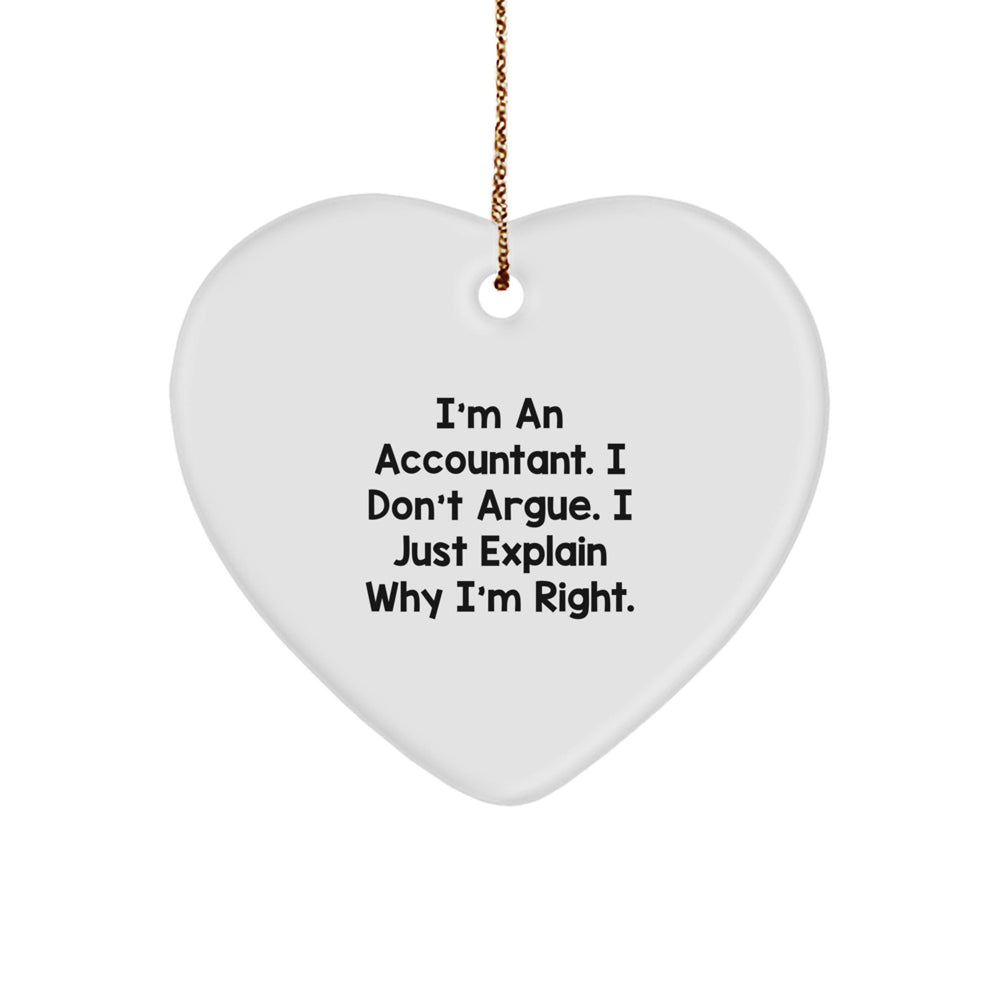 Funny Accountant Heart Ornament Gifts from Friends, Perfect for Christmas Unique Gifts for Accountants - Image 1