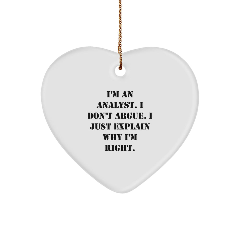 Funny Analyst Gifts for Men Christmas Unique Heart Ornament from Friend - Image 1
