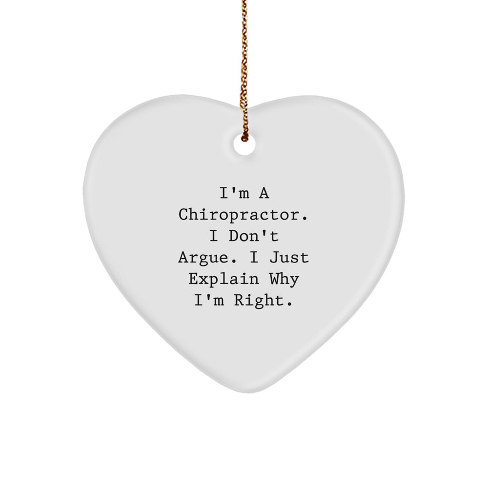 Funny Chiropractor Gifts from Friends, Unique Christmas Unique Gifts for Chiropractors, Heart Ornament - Image 1