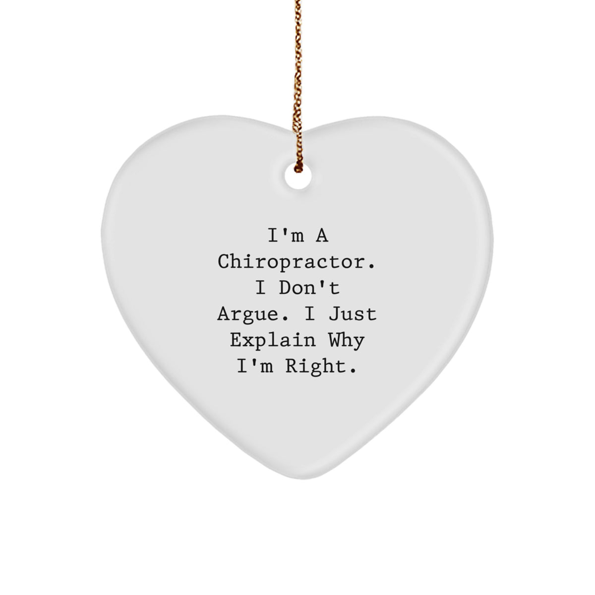 Funny Chiropractor Gifts from Friends, Unique Christmas Unique Gifts for Chiropractors, Heart Ornament - Image 1