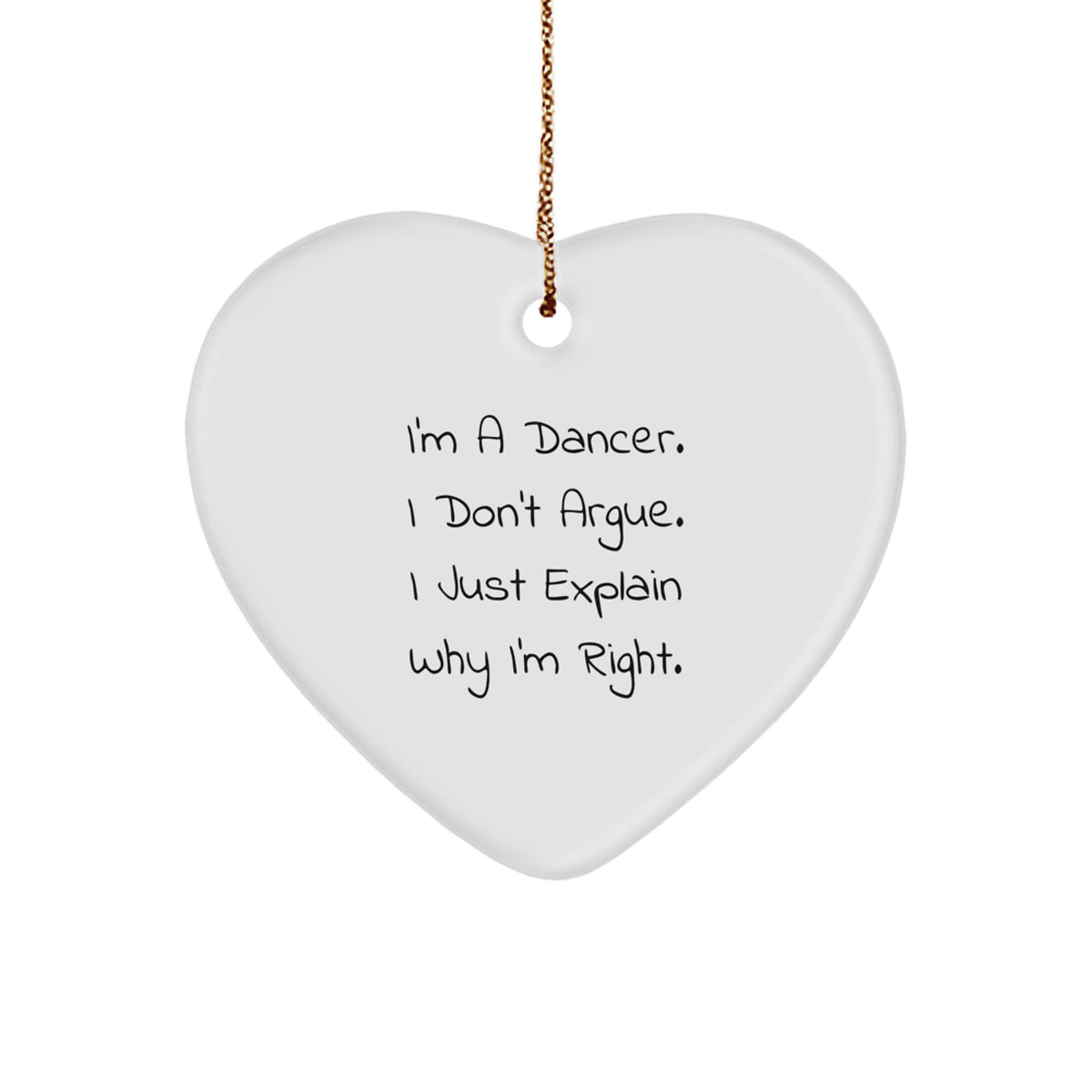 Funny Dancer Heart Ornament Gifts from Friends for Christmas Unique Dancer Lover - Image 1