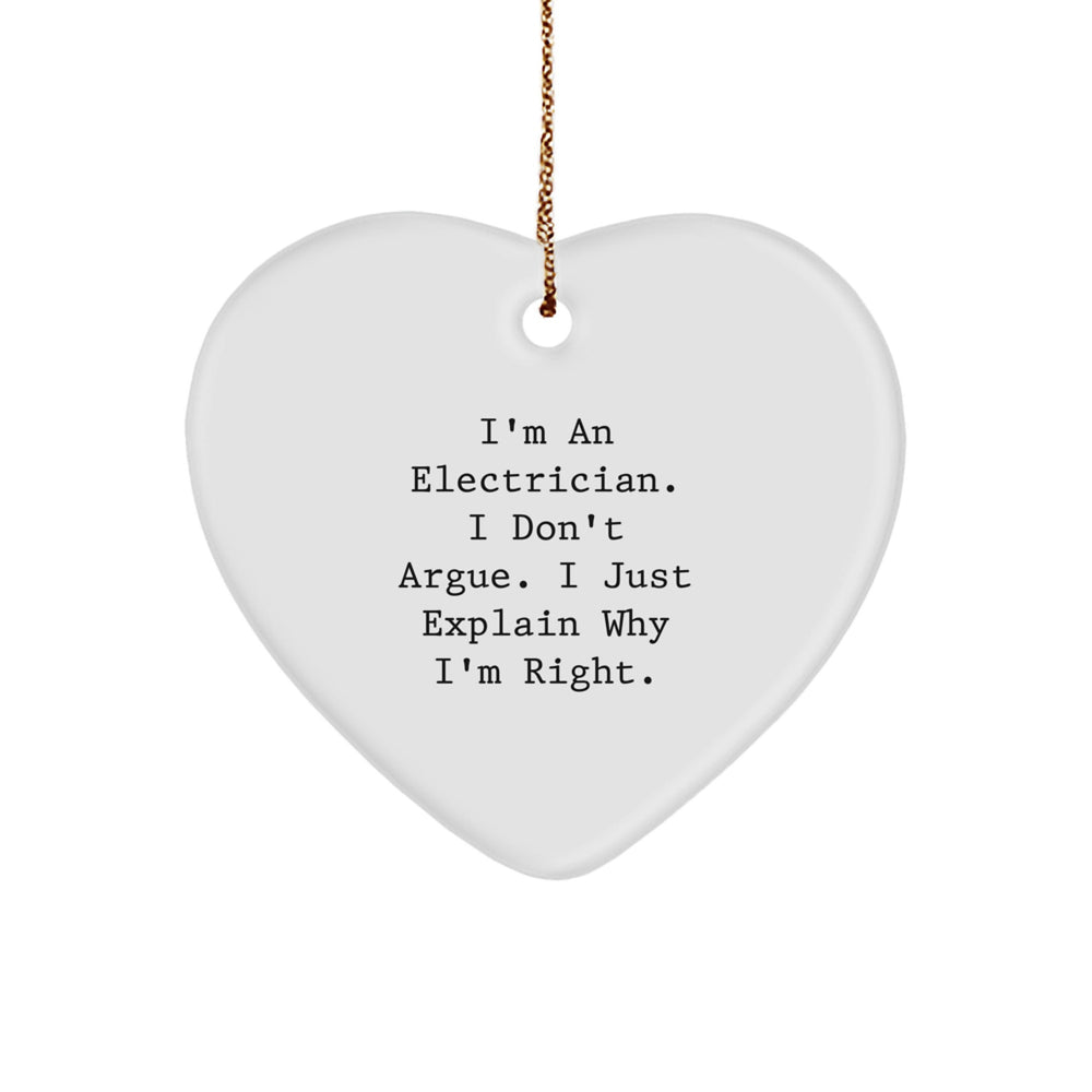 Funny Electrician Gifts from Friends, Christmas Unique Electrical Heart Ornaments for Men, Women, Coworkers, Family Members - I'm an Electrician Quote - Image 1