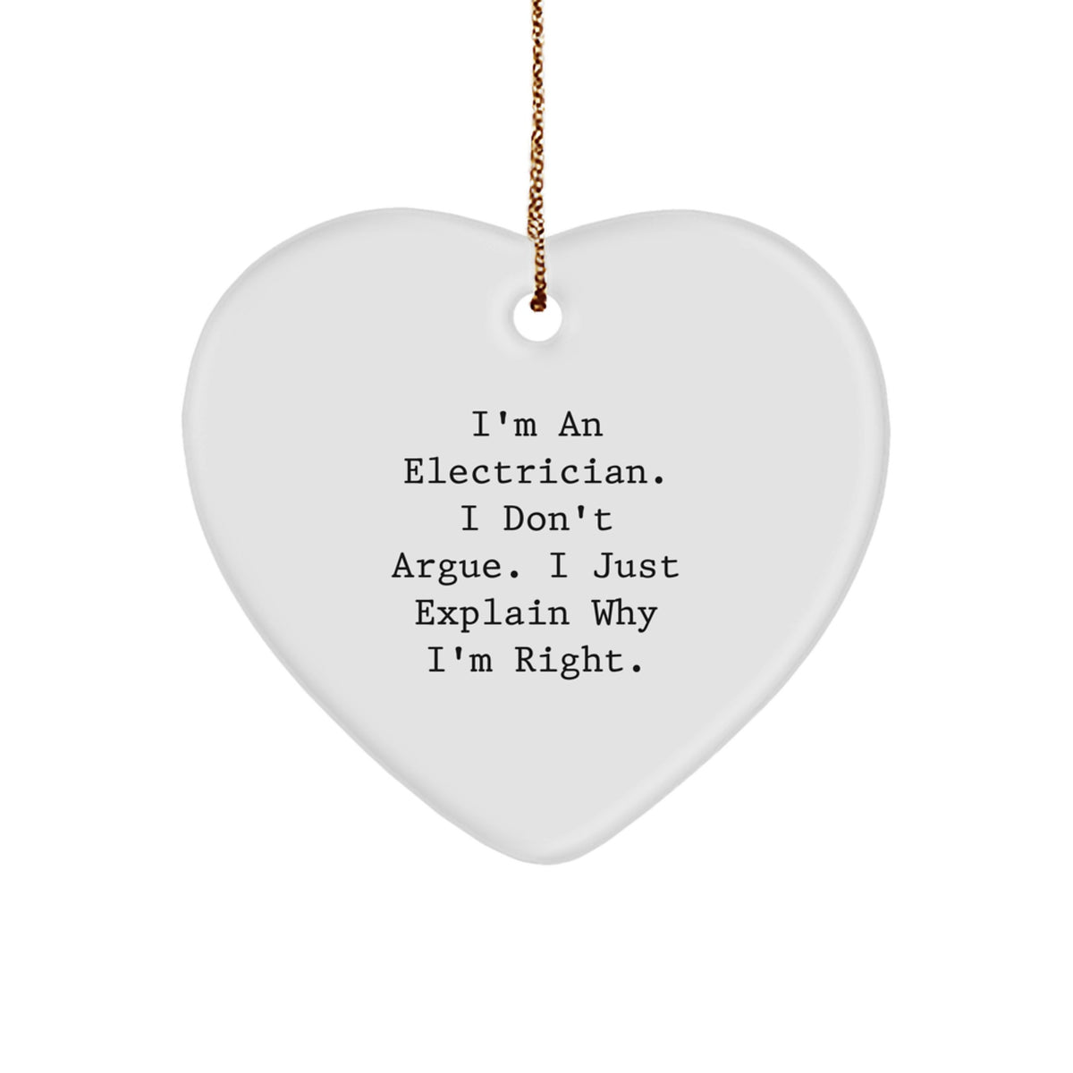 Funny Electrician Gifts from Friends, Christmas Unique Electrical Heart Ornaments for Men, Women, Coworkers, Family Members - I'm an Electrician Quote - Image 1