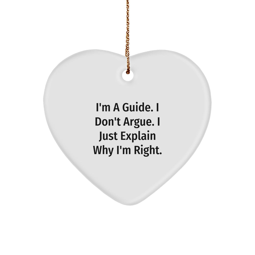 Funny Guide Gifts from Friends, Heart Ornament for Guide Lovers, Christmas Unique Gifts for Men or Women - Image 1