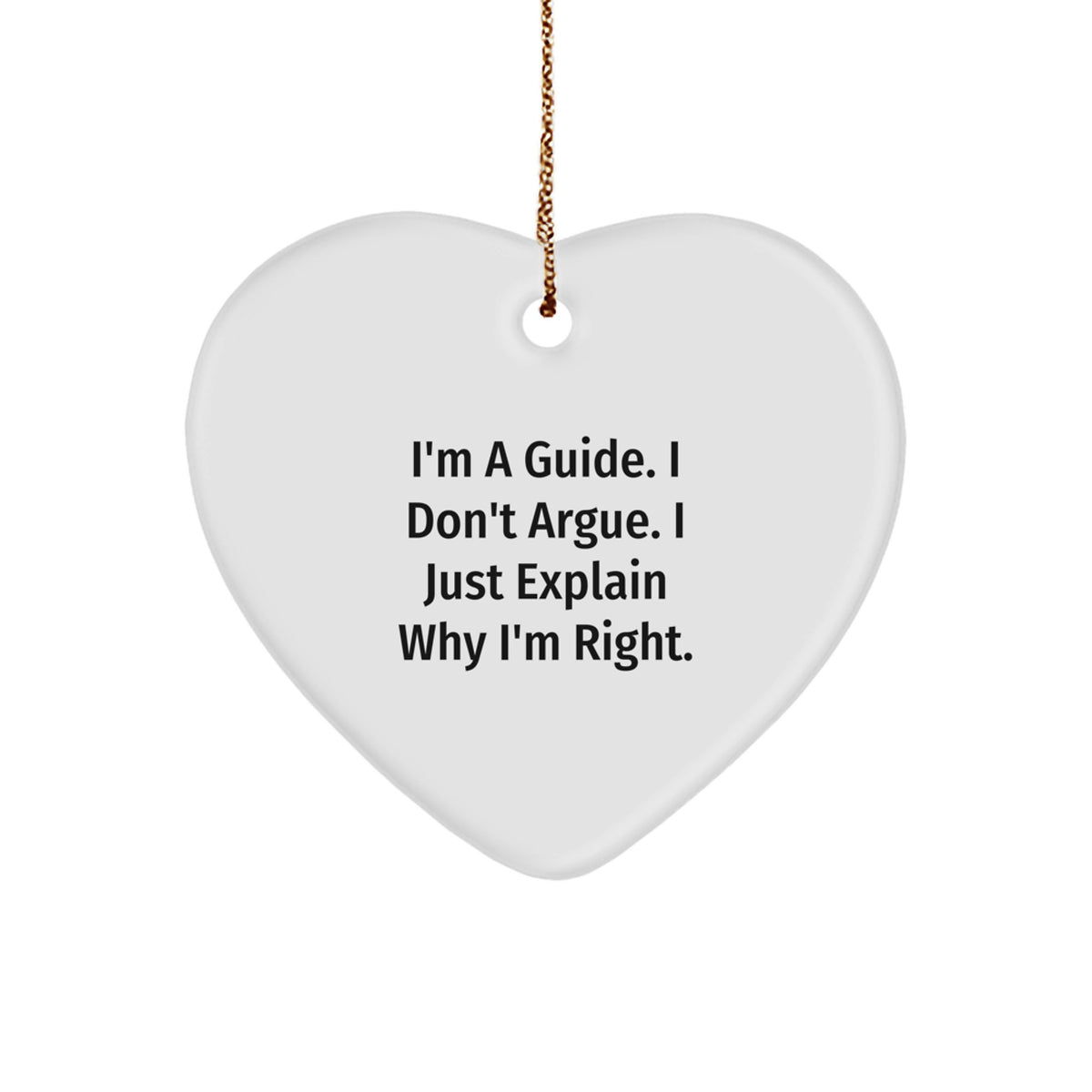 Funny Guide Gifts from Friends, Heart Ornament for Guide Lovers, Christmas Unique Gifts for Men or Women - Image 1