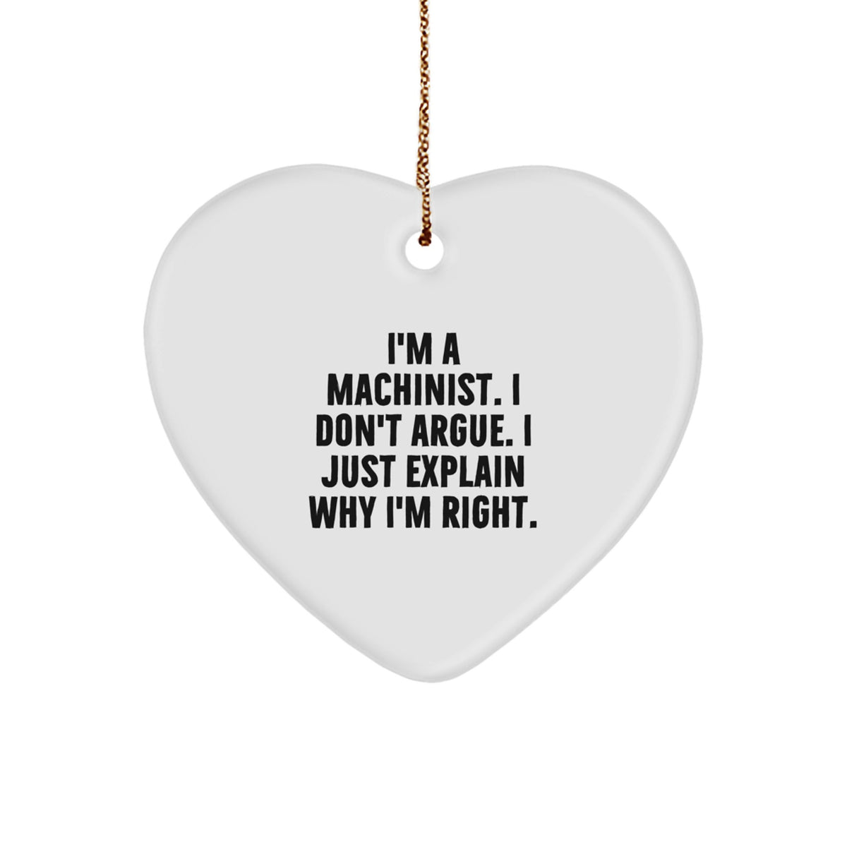 Funny Machinist Gifts from Friends to Family - Heart Ornament for Men, Women, Coworkers, Christmas Unique Gifts - Image 1