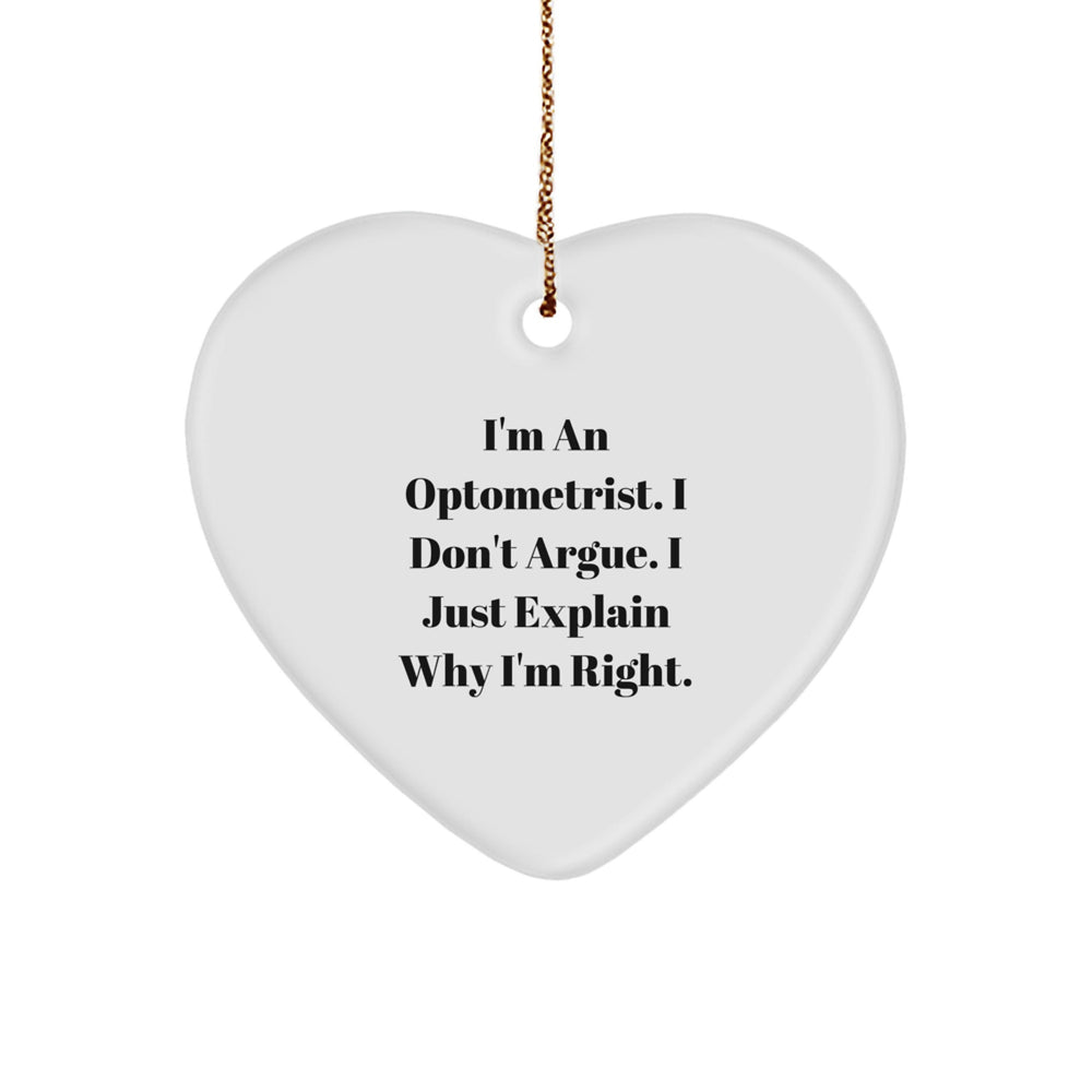 Funny Heart Ornament Gifts from Friends to Optometrist - Christmas Unique Gifts for Men and Women - Image 1