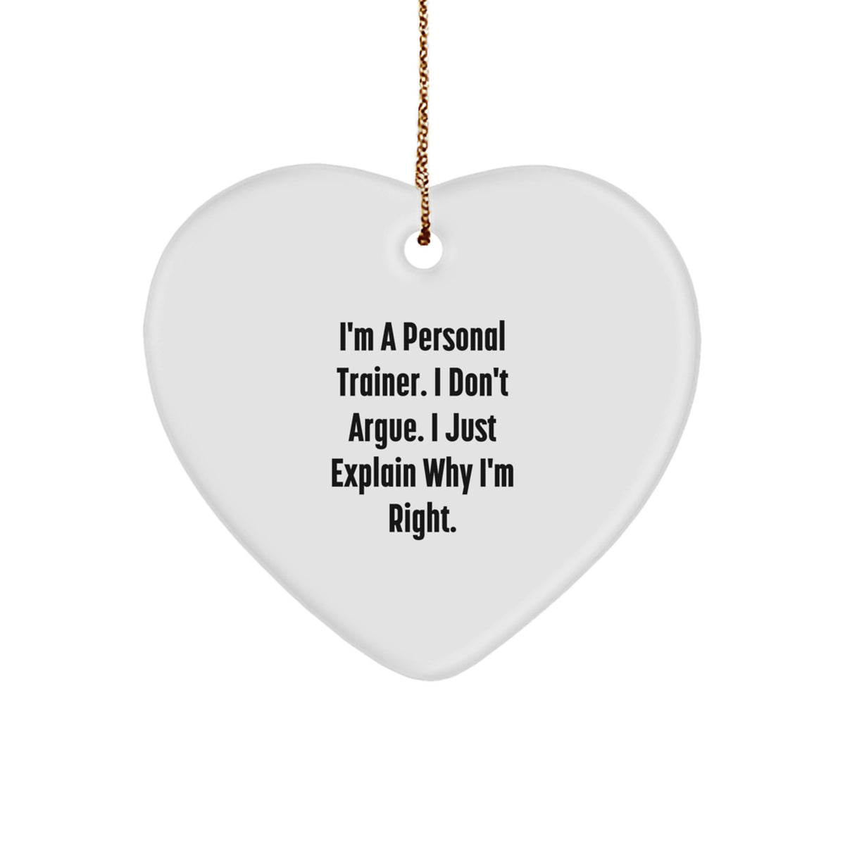 Fun Personal Trainer Christmas Unique Gifts from Friends - Heart Ornament with Inspirational Quote for Personal Trainer Men Women Coworkers Family - Image 1