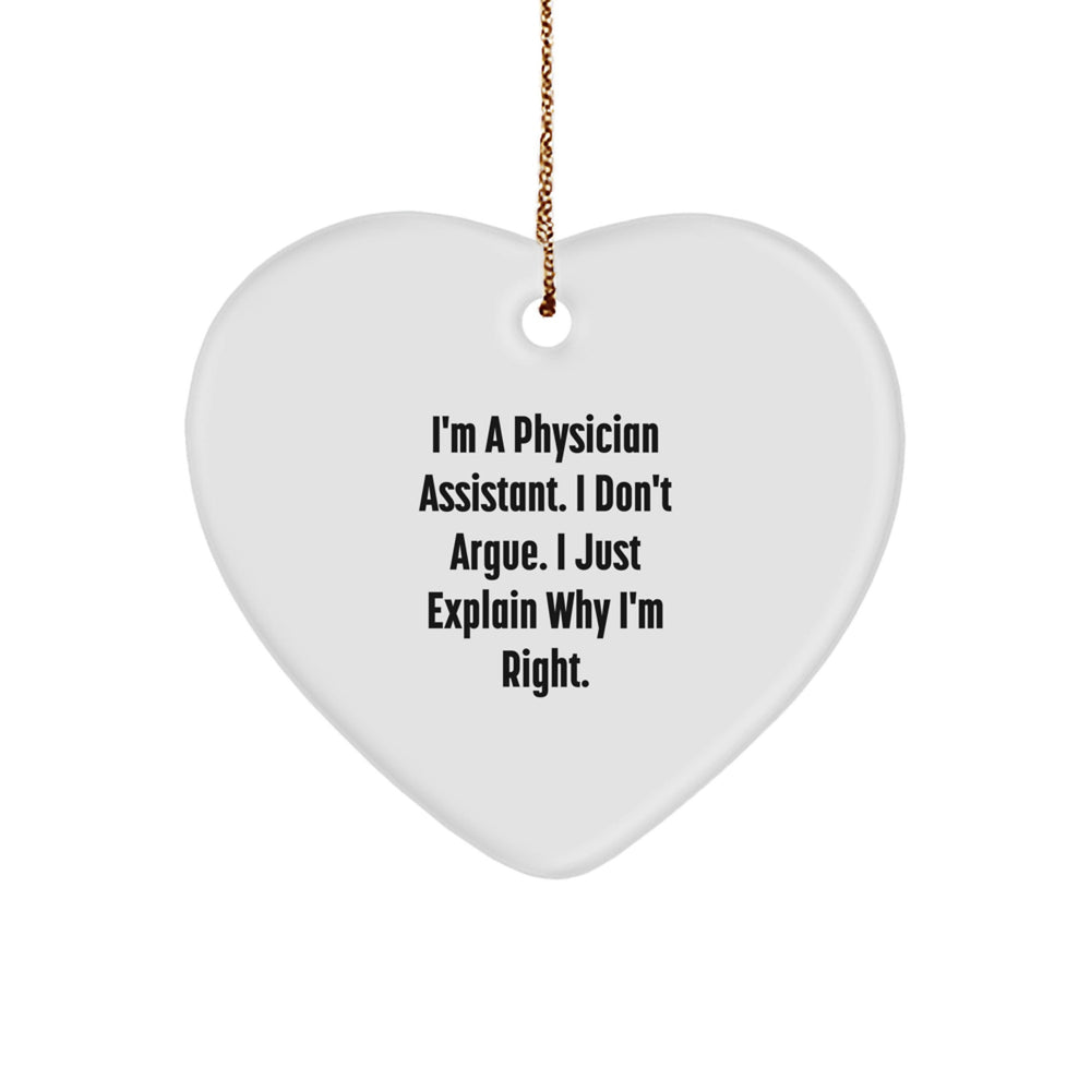 Funny Physician Assistant Christmas Unique Gifts for Family Women Men Friends Coworkers - Heart Ornament Gifts from Friends, Family, and Coworkers - Image 1