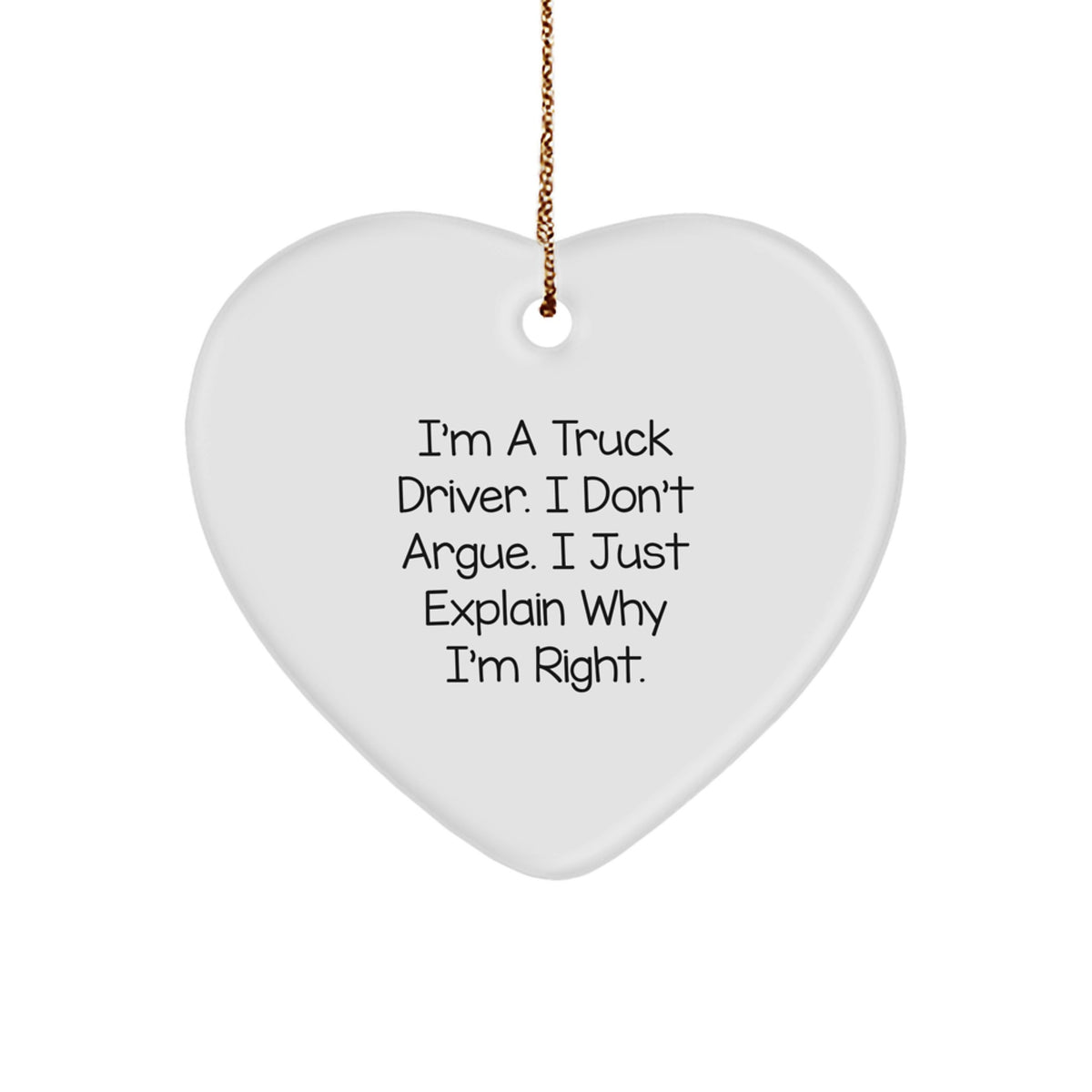 Funny Truck Driver Gifts from Friends, Unique Heart Ornament for Men, Christmas Decorations - Image 1