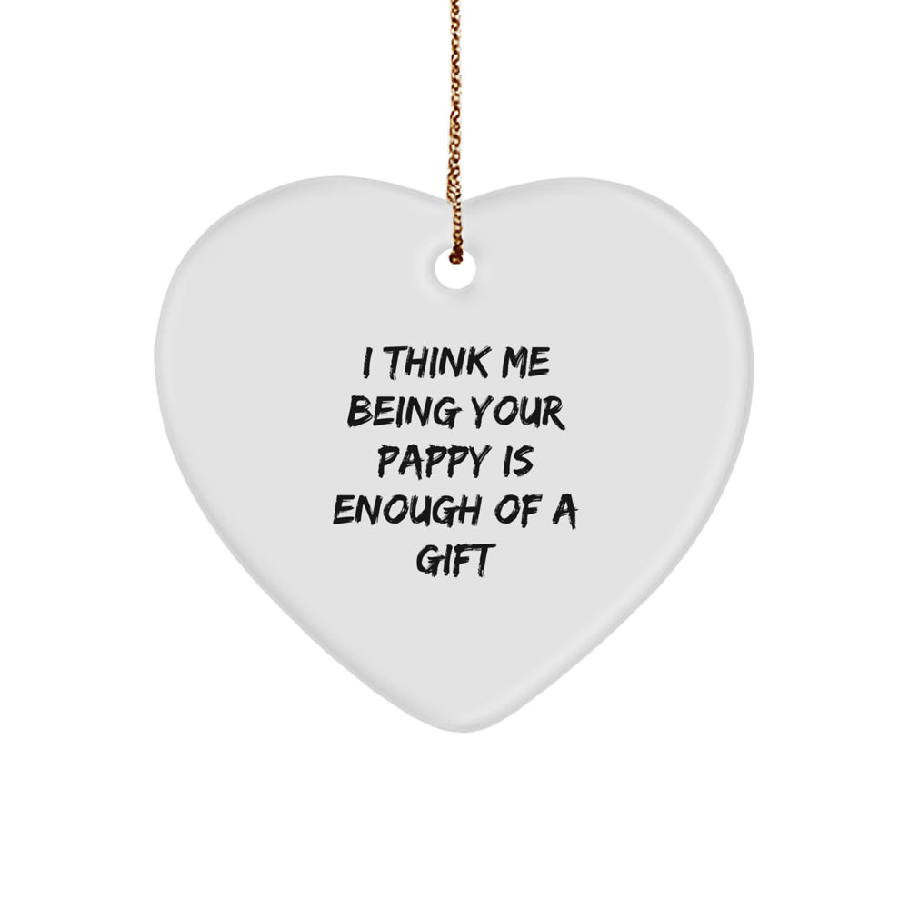 Funny Pappy Gifts from Men to Heart Ornament with Quote - Unique Christmas Memorable Presents for Pappy - Image 1