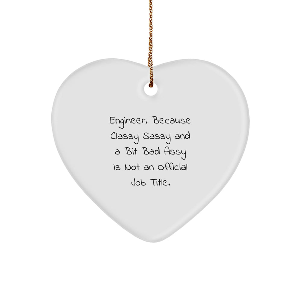 Funny Engineer Heart Ornament, Gifts for Engineer from Friends, Christmas Unique Gift for Engineer Men or Women, Engineer Heart Decoration - Image 1