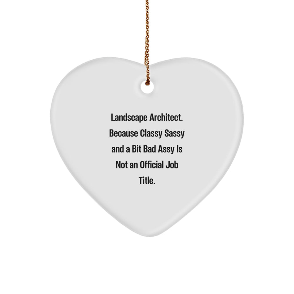 Funny Landscape Architect Gifts from Friends, Heart Ornament for Christmas Unique Gifts for Landscape Architects, Not an Official Job Title - Image 1