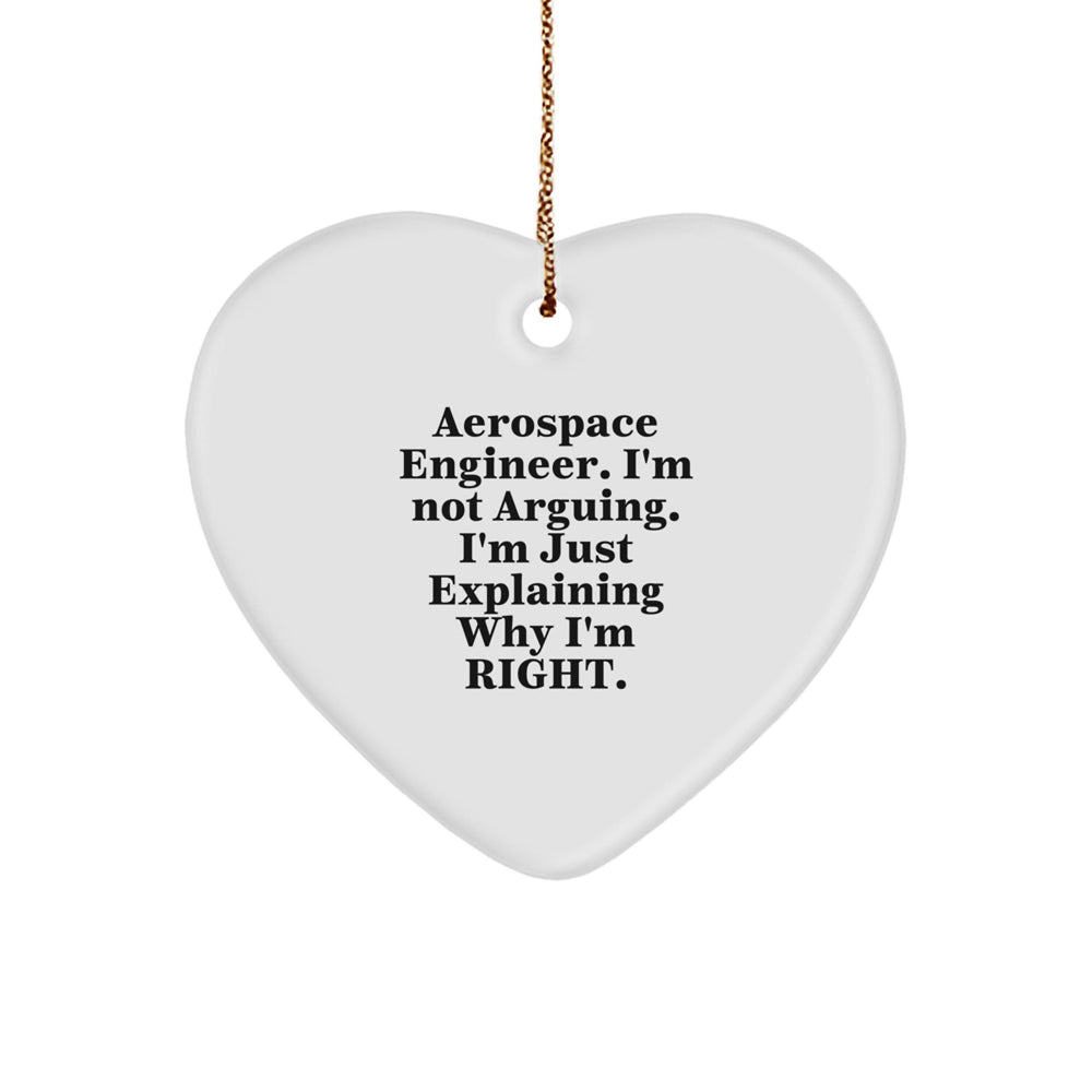 Unique Aerospace Engineer Heart Ornament Gifts from Friends for Him - Funny Quote Christmas Decoration - Image 1