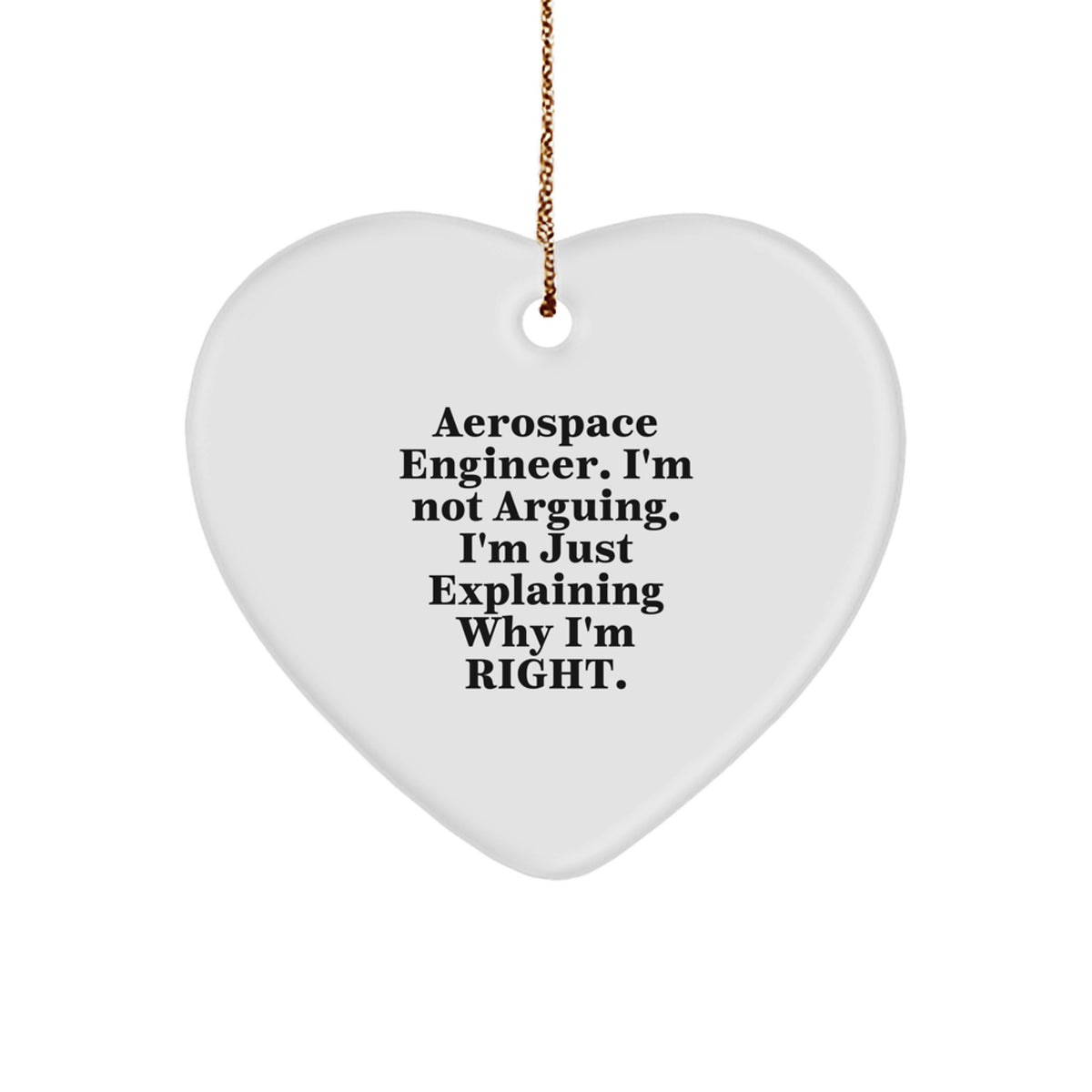 Unique Aerospace Engineer Heart Ornament Gifts from Friends for Him - Funny Quote Christmas Decoration - Image 1