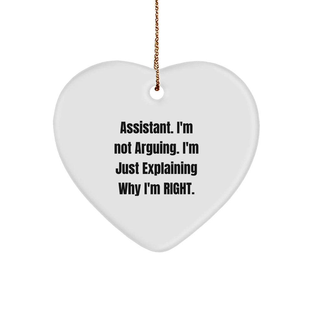 Funny Assistant Gifts from Friends for Assistant, Heart Ornament with Inspirational Quote, Christmas Unique Gifts - Image 1
