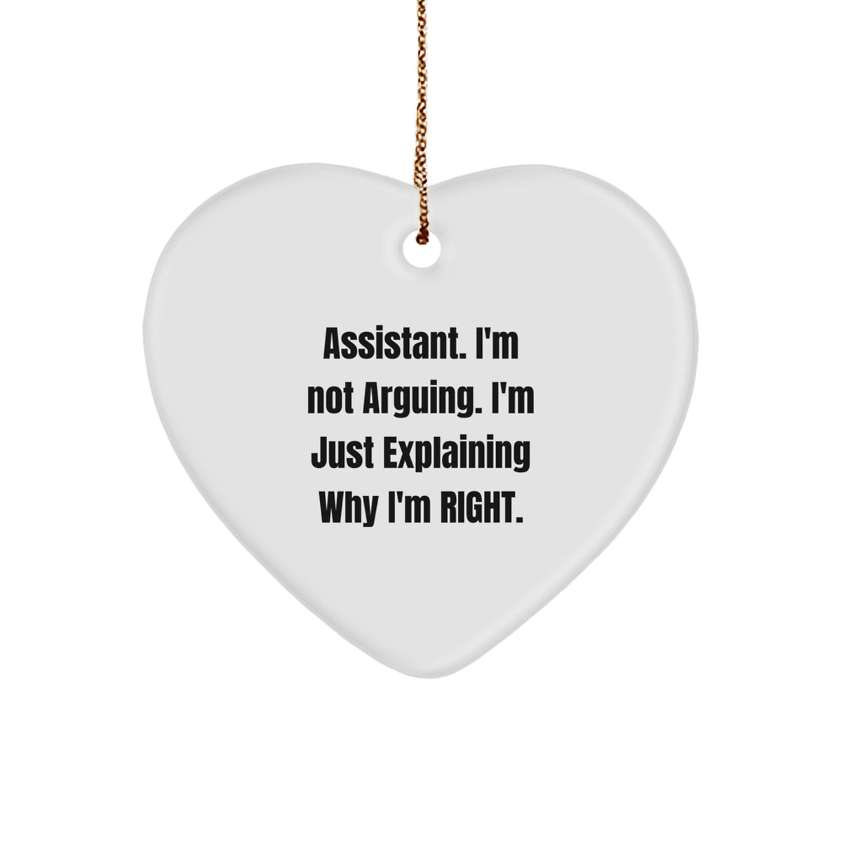 Funny Assistant Gifts from Friends for Assistant, Heart Ornament with Inspirational Quote, Christmas Unique Gifts - Image 1