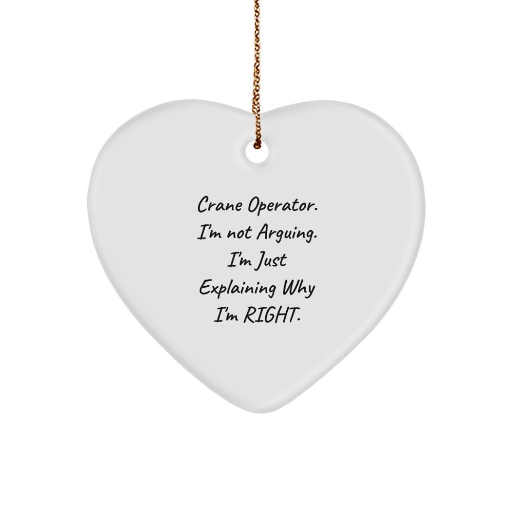 Funny Crane Operator Gifts for Men, Heart Ornament - Gifts from Friends for Christmas Unique Gifts - Image 1