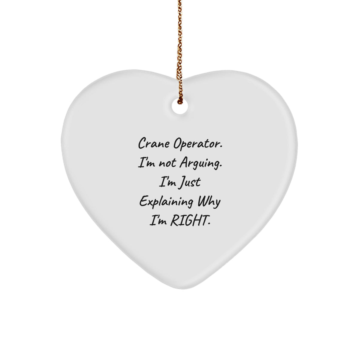 Funny Crane Operator Gifts for Men, Heart Ornament - Gifts from Friends for Christmas Unique Gifts - Image 1