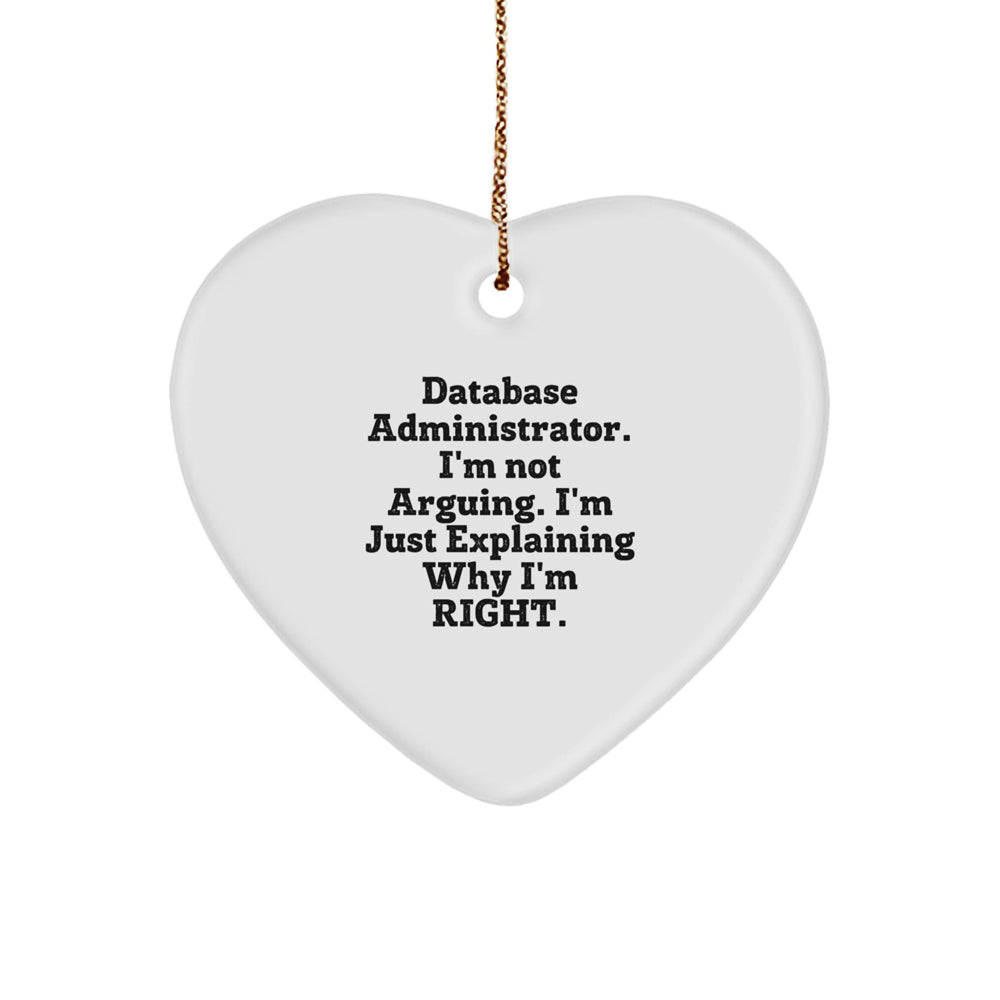 Funny Database Administrator Gifts for Men - Heart Ornament, Gifts from Men to Friends, Database Administrator Christmas Unique Gifts - Image 1
