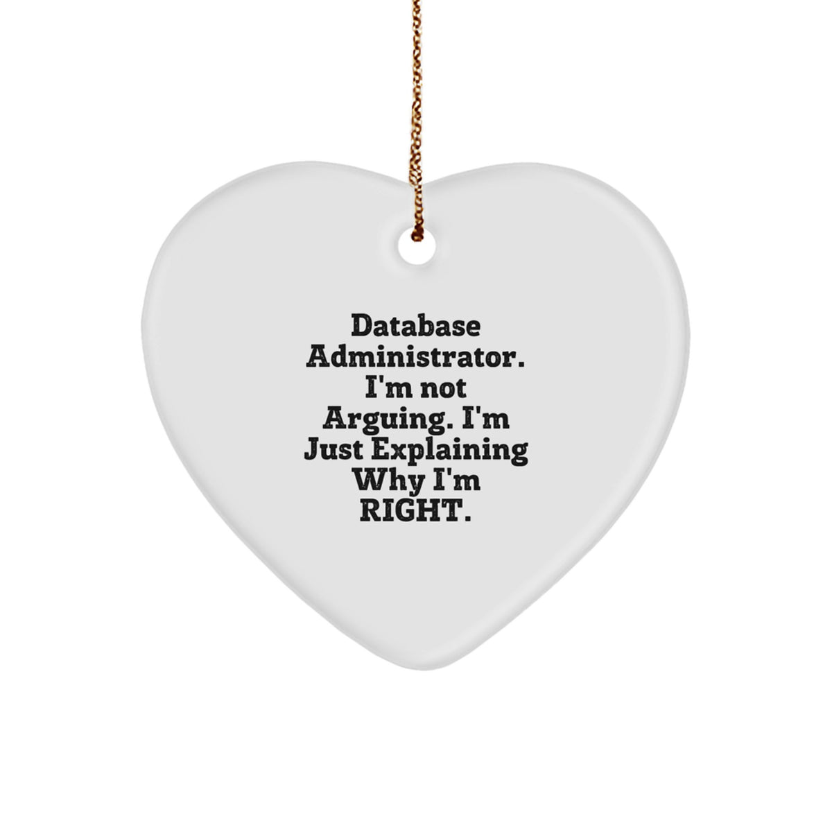 Funny Database Administrator Gifts for Men - Heart Ornament, Gifts from Men to Friends, Database Administrator Christmas Unique Gifts - Image 1