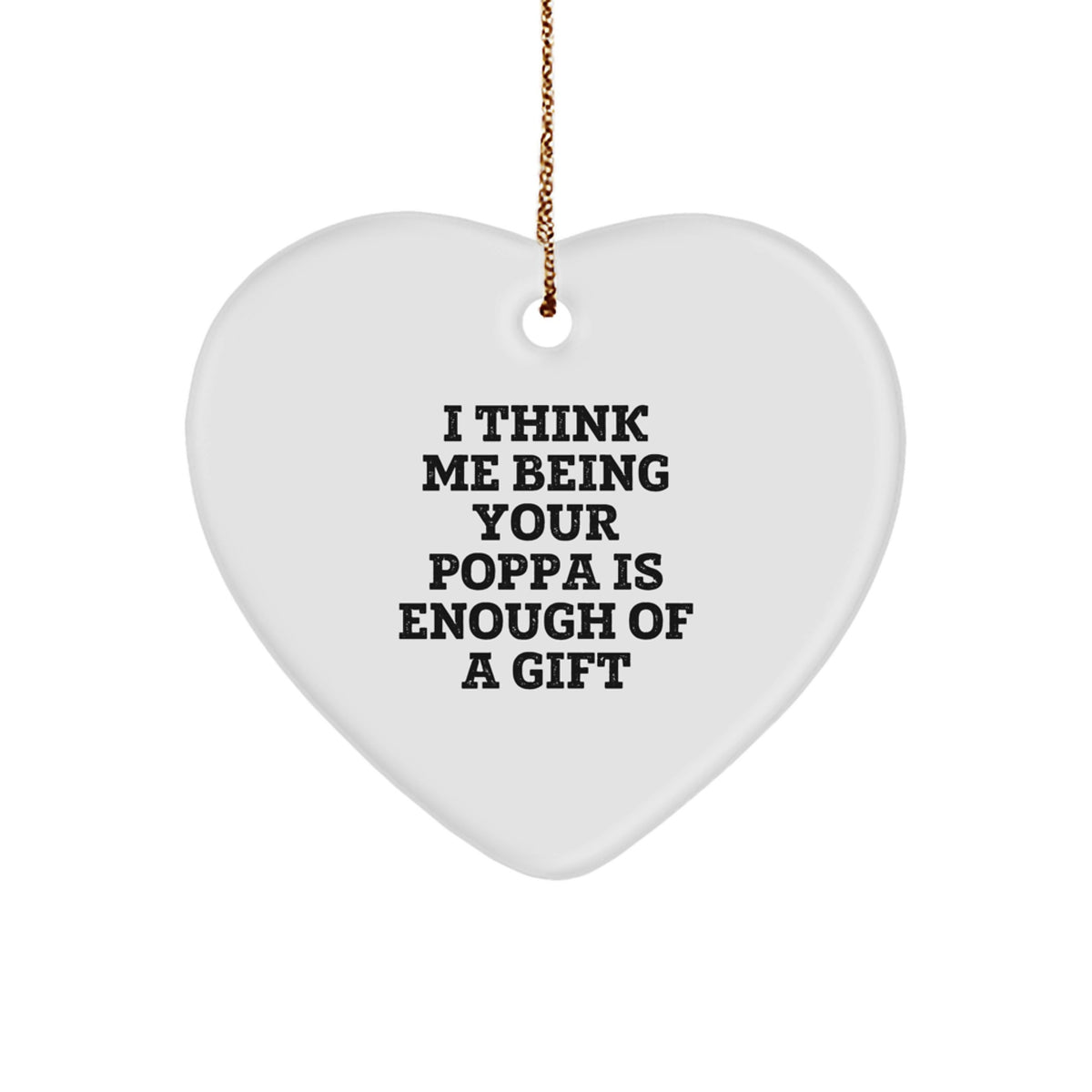 Funny Poppa Heart Ornament Gifts from Family for Dad on Christmas Unique Poppa Gifts - Image 1