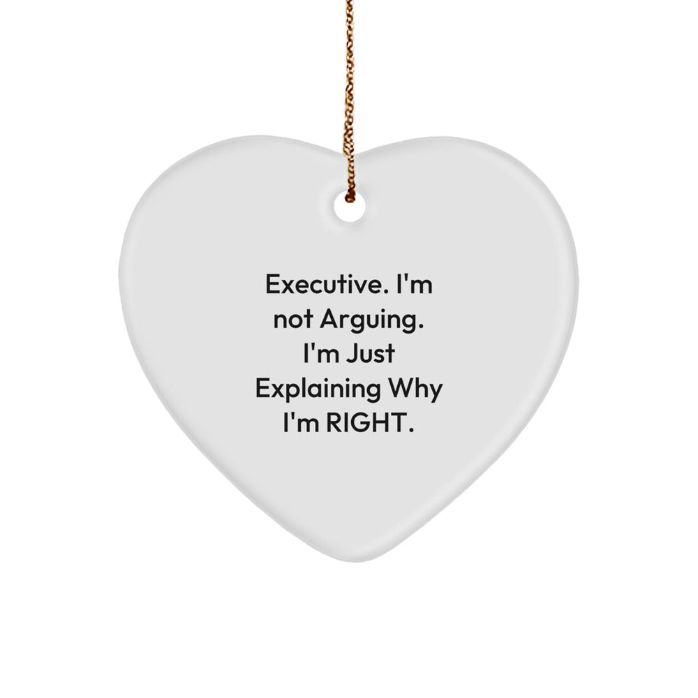 Funny Executive Heart Ornament, Gifts from Friends or Family Members for Christmas Unique Gifts, Gifts for Executive Men or Women - Image 1