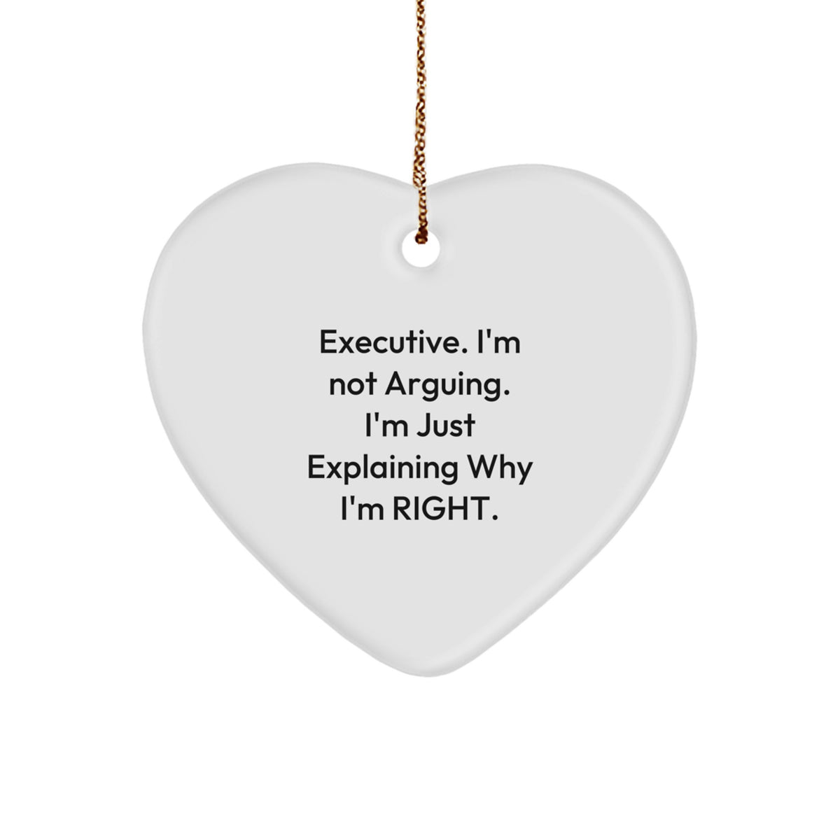 Funny Executive Heart Ornament, Gifts from Friends or Family Members for Christmas Unique Gifts, Gifts for Executive Men or Women - Image 1