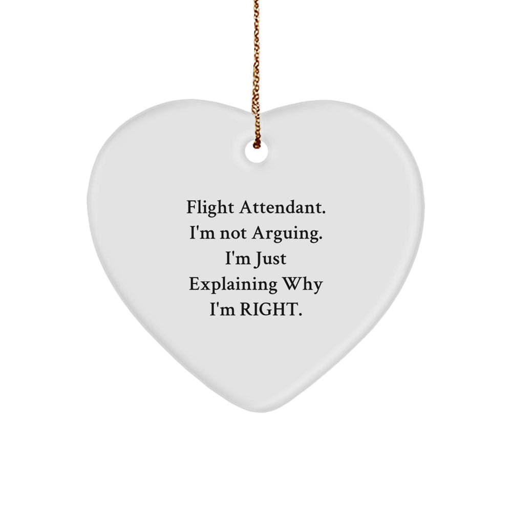 Funny Flight Attendant Gifts from Friends, Heart Ornament for Flight Attendant, Christmas Unique Gift for Men, Funny Aviation Decor - Image 1