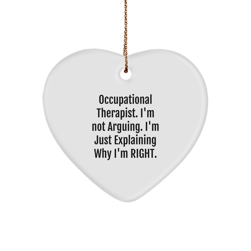 Funny Occupational Therapist Gifts from Friends for Christmas Unique Heart Ornament, 'I'm Not Arguing, I'm Just Explaining Why I'm Right', Perfect Christmas Unique Gift for Occupational Therapist - Image 1