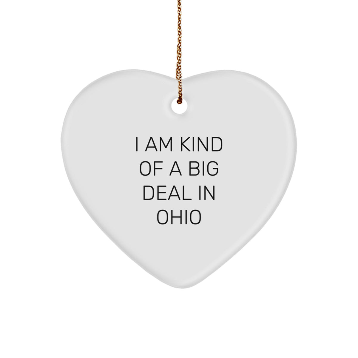 Funny Ohio Gifts for Friends, Coworkers, and Family - I Am Kind Of A Prime Selection In Ohio Heart Ornament, White Color, Heart Shaped - Image 1