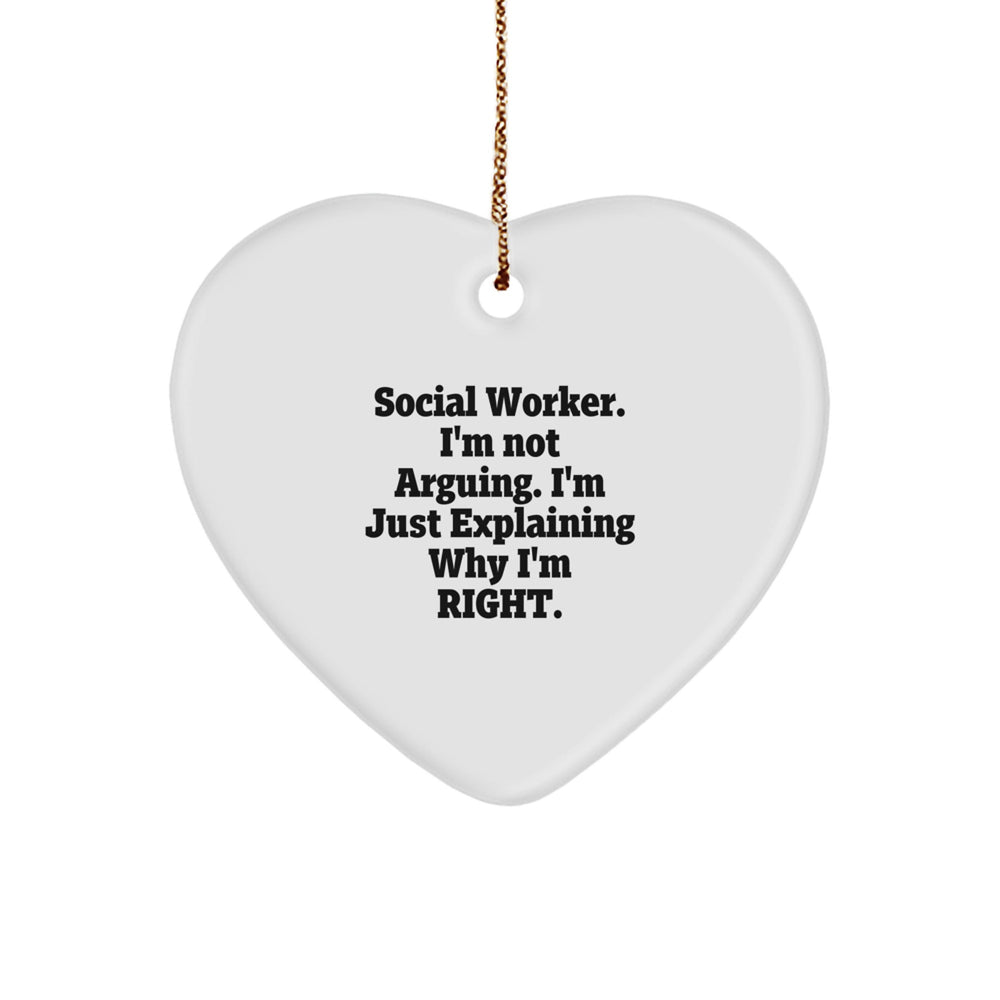Funny Social Worker Gifts from Friends, Heart Ornament for Social Worker Men, Gifts for Social Worker Christmas Unique - Image 1