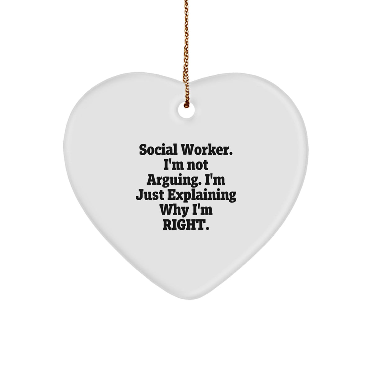 Funny Social Worker Gifts from Friends, Heart Ornament for Social Worker Men, Gifts for Social Worker Christmas Unique - Image 1