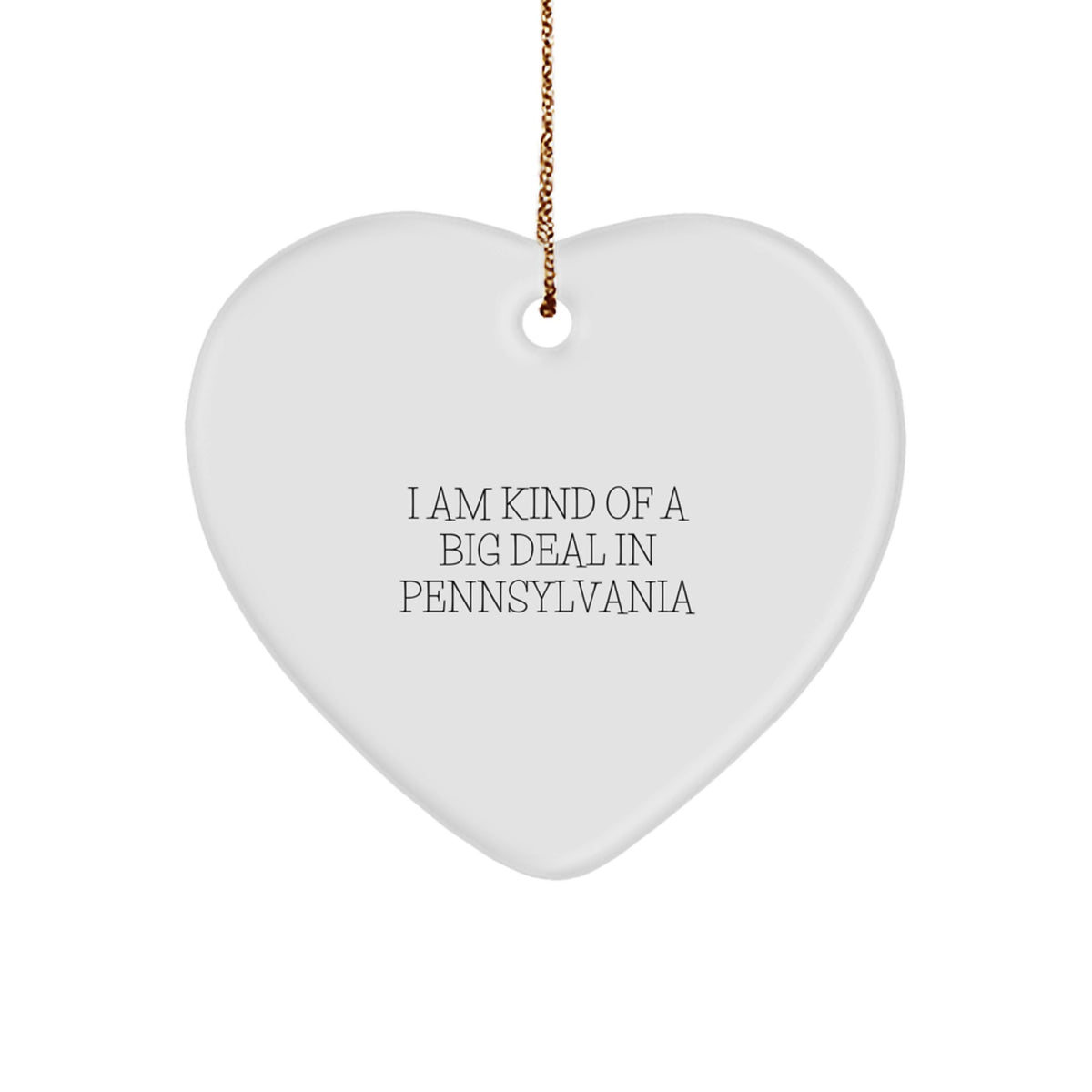 Pennsylvania Heart Ornament, 'I Am Kind Of A Prime Selection In Pennsylvania' Funny Quote, Christmas Unique Gift for Men, Women, or Friends, Lightweight, Durable, and Vibrantly Printed - Image 1