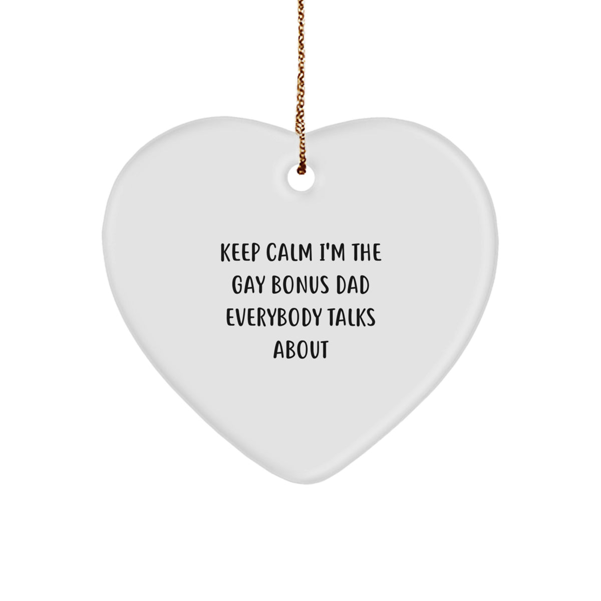 Funny Bonus Dad Heart Ornament Gifts from Men, Women, Family to Bonus Dad, Dad, Men, Christmas Unique Ornaments - Image 1