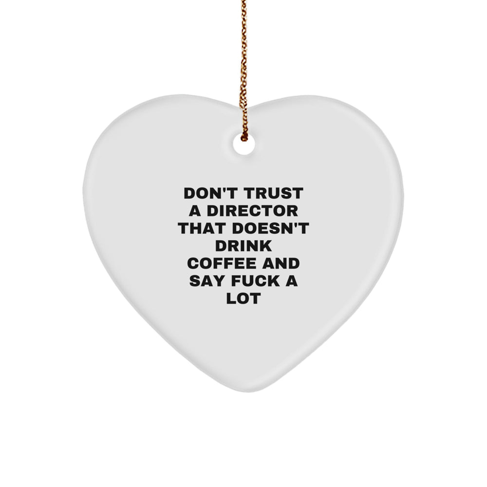 Funny Director Gifts from Friends Unique Heart Ornaments for Director Christmas - Image 1